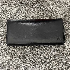 Vintage Black Leather Long Wallet-